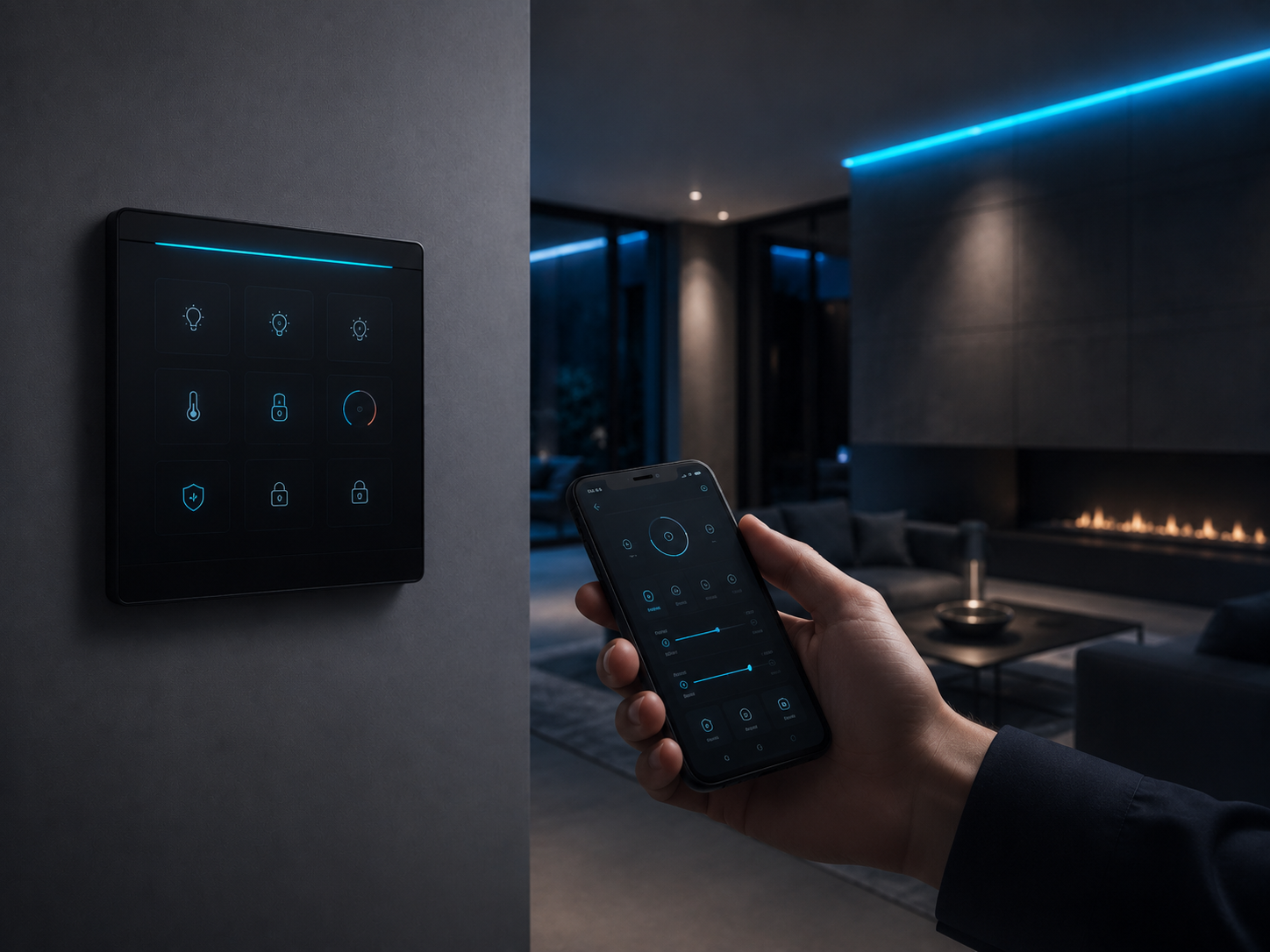 Smart home automation panel and phone app